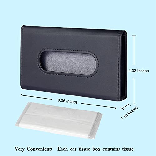 Car Tissue Holder, 2 Pack Sun Visor Napkin Holder, Premium PU Leather, Car Mask Holder for Sun Visor Vehicle, with Tissue Refill, Black&Beige - color: 2pack-black & Black