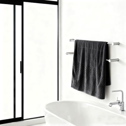 Towel Racks for Bathroom, NEWRAIN 30 inch Double Bath Towel Bar Wall Mounted, Stainless Steel Kitchen Towel Holder, Brushed Nickel Towel Rod Towel Rail Hange - color: Brushed Nickel, style: Double Bar