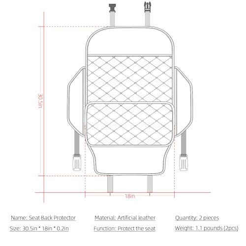 TAIKOO Seat Back Protector,Shields Seat Backs From Kicks and Adds Storage | Keeps seat backs looking new for a long time. Easy to install and clean. 2-piece set - color: Blue