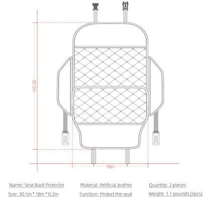 TAIKOO Seat Back Protector,Shields Seat Backs From Kicks and Adds Storage | Keeps seat backs looking new for a long time. Easy to install and clean. 2-piece set - color: Blue