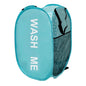 Mesh Pop Up Laundry Hamper with Handles, Collapsible Laundry Basket Side Pocket Dirty Clothes Hamper (Sky Blue) - color: Sky Blue
