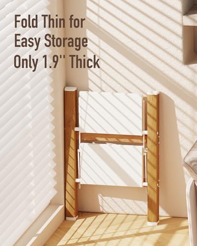 Mayi Plus 2-Step Aluminum Ladder,Lightweight Folding Step Stool with Extra-Wide Anti-Slip Steps,330 lbs Capacity,Compact Space-Saving Design for Home,Kitchen and Office（White&Woodgrain） - color: White&woodgrain, size: 2 Step