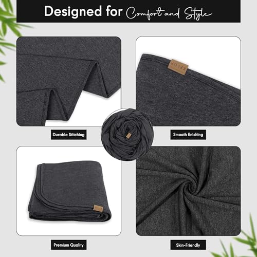 K E L O R Luxury Cooling Travel Blanket - Stretchy, Lightweight Soft & Breathable Shawl Wraps for Women - color: Grounded Gray, size: Single-Sided