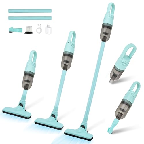 Handheld Vacuum Cleaner,Ultra-Lightweight Mini Portable Vacuums for Home, 6 in 1 Stick Vac Cleaners for Car,Pet Hair(Green Cordless) - color: Green