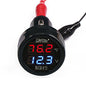 DROK Digital DC Voltage 10-170 Degree Fahrenheit Temperature Monitor Car Motorcycle Battery Voltmeter Thermometer 12V 24V Temp Volt Tester Multimeter - style: Standard