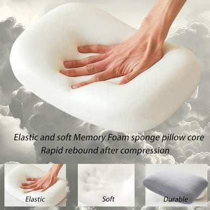 Travel Pillow Small Camping Pillow Memory Foam Bed Neck Soft Home Pillow Lightweight Easy to Carry Removable Pillow Cover for Travel,Sleeping,Nap and Neck,Knee,Leg,Lumbar Support Pillow (Light Gray) - color: Light Gray