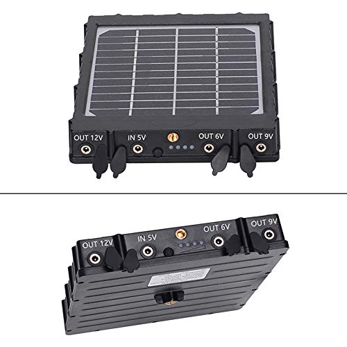 Trail Camera Solar Panel,WILDGAMEPLUS 14W 8000mAh 12V/1.2A 9V/1.6A 6V/2.4A IP66 Waterproof Rechargeable Charger with Cables for Outdoor Trail Game Camera and 12V LED Light WG-8000