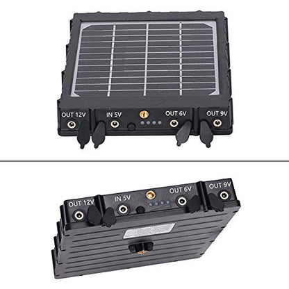 Trail Camera Solar Panel,WILDGAMEPLUS 14W 8000mAh 12V/1.2A 9V/1.6A 6V/2.4A IP66 Waterproof Rechargeable Charger with Cables for Outdoor Trail Game Camera and 12V LED Light WG-8000