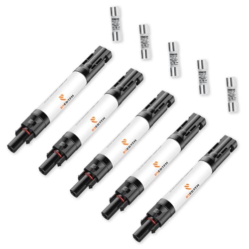 Solar Fuse Holder Fuse Inline 20Amp 1000V Fuses 20A IP67 Waterproof Connector for PV System Panels Surge Protection Device 5 Pcs - style: 20A 5PCS