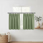 Lino Rosa Small Window Curtains 18 Inch, Blackout Pinch Pleat Cafe Mini Half Curtains for Kitchen, RV Camper & Bathroom Window, Sage Green - color: Sage Green, size: 24"W x 18"L (Pack of 1)