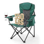 ARROWHEAD OUTDOOR Portable Deluxe Folding Camp Quad Chair w/Headrest, Glass & Cup Holders, Armest 6-can Cooler, Heavy Duty Carry Bag, 550 lbs Weight Capacity - color: Green