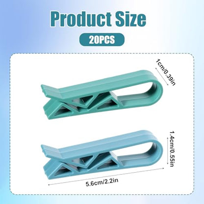 Xthrotsenk 20Pcs Trash Bag Clips for Trash Can Garbage Bag Clips Anti-Slip Trash Can Clip to Hold Bags in Place for Family Kitchen Hotel Restaurant Garbage Bins (Blue and Green)
