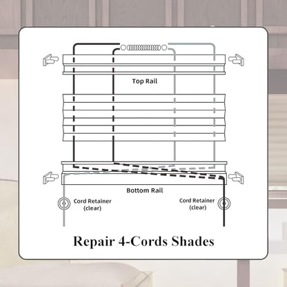 RV Blinds Repair Kit, RV Pleated Shade Repair Kit for Camper Windows, Travel Trailers, Camper Blinds, Day/Night Blinds, Pull Down Shades for Motorhome, Cappuccino