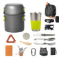 Camping Cookware Mess Kit, 16 pcs Backpacking Cooking Set, Lightweight Camping Pots and Stove Set for 1-2 Person, Outdoor Cooking Gear Ideal for Camping, Hiking, Backpacking and Picnic