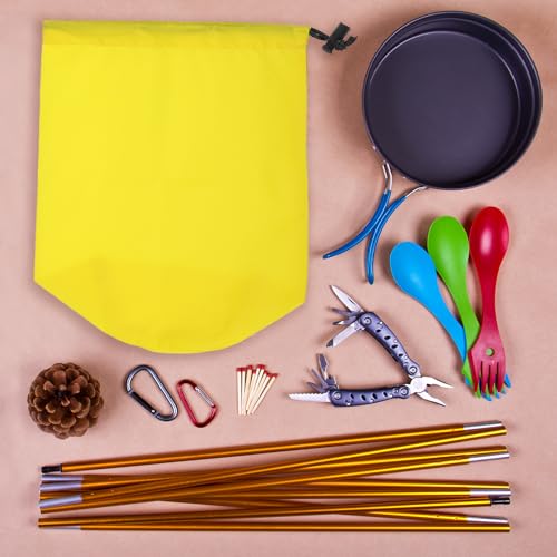 Stuff Sack, 9 x 16 Inch Waterproof Outdoor Storage Sack Ultralight Nylon Drawstring Dust Flap Bag for Camping, Black