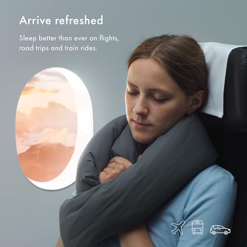 Huzi Infinity Pillow - Home Travel Soft Neck Scarf Support Sleep (Navy) - color: Navy