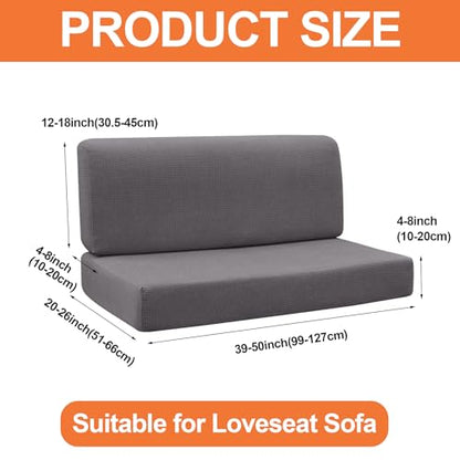 FUANGUI RV Dinette Cushion Covers Stretch Camper Cushion Cover Booth Seats Replacement RV Cushion Covers Washable Sofa Furniture Protector (Dark Gray, 2 Bench Cover & 2 Backrest Cover) - color: Dark Gray