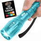 GORILLA GRIP Powerful LED Tactical Flashlight, 750 FT High Lumens 5 Adjustable Modes, Water Resistant, Ultra Bright Zoom Flashlights, Small Mini Flash Light, Camping, Night Dog Walking, Turquoise - color: Turquoise