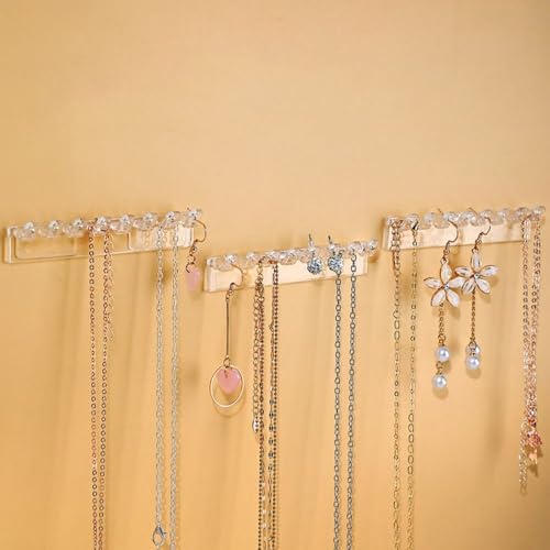 Jewelry Hanging Hooks 6Pcs Plastic Wall Hanger Jewelry Display Rack Multipurpose Adhesive Paste(6Pcs,Transparent)