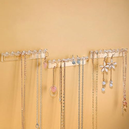 Jewelry Hanging Hooks 6Pcs Plastic Wall Hanger Jewelry Display Rack Multipurpose Adhesive Paste(6Pcs,Transparent)