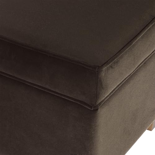 HomePop 18" Classic Square Storage Ottoman - Chocolate Brown Velvet - color: Chocolate Brown Velvet