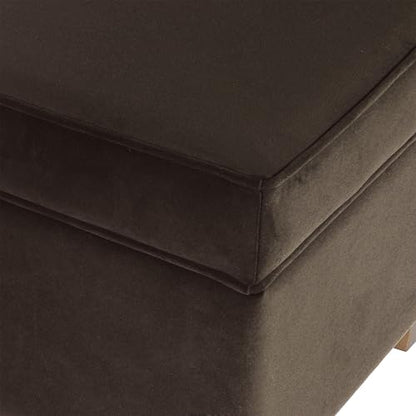 HomePop 18" Classic Square Storage Ottoman - Chocolate Brown Velvet - color: Chocolate Brown Velvet