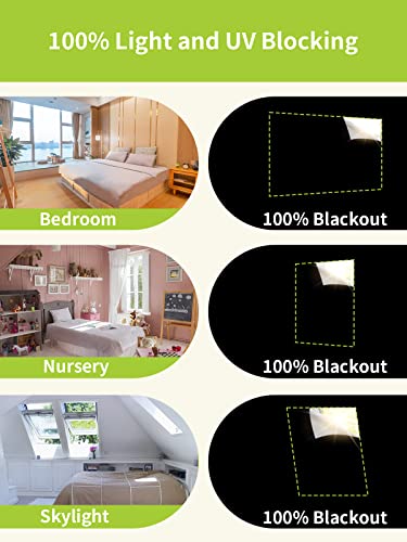 Blackout Blinds Blue [XL Size 98in x 59in][100% Blackout Light][No Drill][DIY Cut to Any Size or Shape] Portable Temporary Travel Blackout Curtains for Nursery,Bedroom,Film Room,RV Car Windows Cover