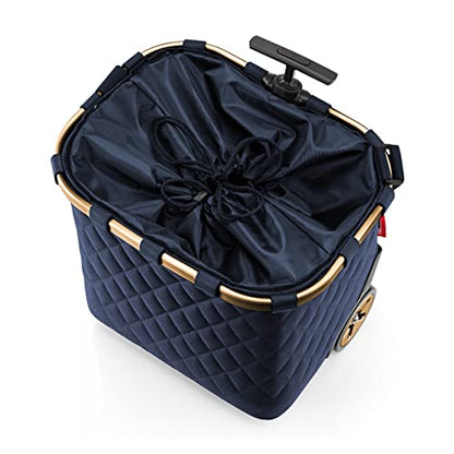 reisenthel carrycruiser Rhombus Midnight Gold - Portable Shopping Trolley with Sturdy Aluminum Frame, Shoulder Strap and Removable mesh Inner Bag -Water-Repellent - color: Rhombus Midnight Gold