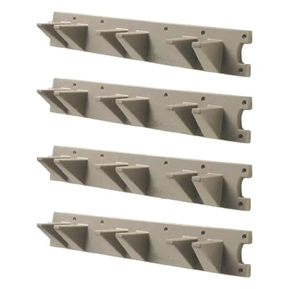 Suncast 4 Pack Wall Stud Mounted Garden Tool Hanger Organizer for Garage or Storage Space, 24 x 4.25 x 6 Inches, Holds Up to 6 Long Handled Tools