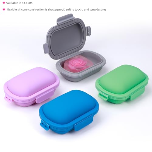Silicone Travel Soap Case – Leakproof Bar Soap Holder with Lid, Shatterproof Soap Container for Bar Soap & Shampoo Bars, Travel Essentials for Camping, Gym, Hiking –2026 Version Blue1 Pack - color: Blue