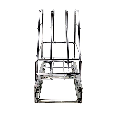 Household Essentials Glidez Multipurpose Chrome-Plated Steel Pull-Out/Slide-Out Storage Organizer for Cookware and Bakeware - Fits Standard Size Cabinet or Shelf, Chrome - size: 5" - Extended, style: Single Tier
