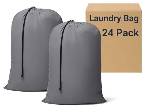 ZPECC Bulk Travel Laundry Bag,Extra Large Heavy Duty Laundry Bags 24 Pack,Washable Dirty Clothes Organizer for Commercial College Dorm Hotel Camping and Home Storage 30x40(Grey) - color: Grey