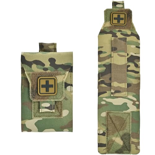 Mini IFAK Pouch, Pocket IFAK, Wallet-Sized Trauma Organizer, Slim EDC Empty First Aid Pouch for Back,Cargo Pocket, Backpack, Vehicle and Outdoor Use - color: CP