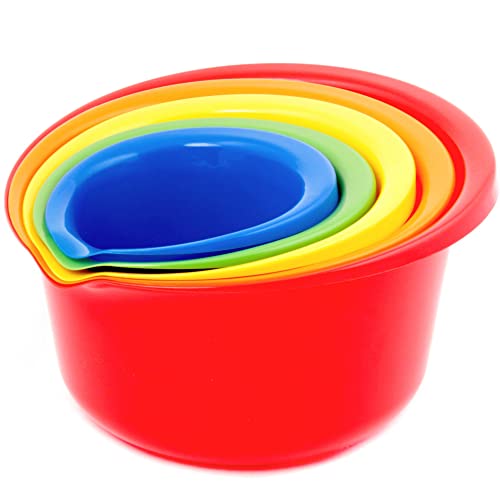 Chef Craft Select Plastic Mixing Bowl Set, 5 Piece, Multiple Color - color: Multiple Color, size: mixed capacities | 5 pieces