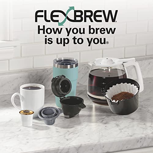 Hamilton Beach FlexBrew Trio 2-Way Coffee Maker, Compatible with K-Cup Pods or Grounds, Combo, Single Serve & Full 12 Cup Coffee Pot, White, Fast Brewing, Removeable Reservoir - color: White, Fast Brewing, Removable Reservoir