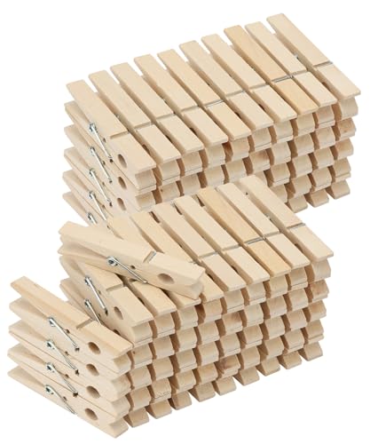 Mr. Pen- Large Wooden Clothes Pins, 2.9 Inch, 100 Pack | Bulk Natural Wood Clips for Crafts, Classroom Projects, Hanging Photos, Chip Bags, Decoration, Rust Resistant Spring - color: Wood, size: 2.9 inch, 100 pcs