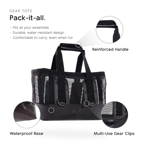 MISSION Boat Gear CASSI Heavy-Duty Outdoor Tote and Waterproof Marine-Grade Mesh Boat Bags - color: Black, size: 23 Liter