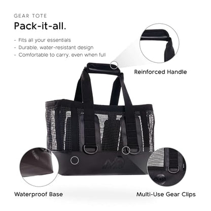 MISSION Boat Gear CASSI Heavy-Duty Outdoor Tote and Waterproof Marine-Grade Mesh Boat Bags - color: Black, size: 23 Liter