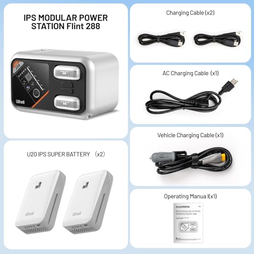 Litheli 288 Series Portable Power Station 287Wh, Lithium Battery Solar Generator（2 x 74Wh Battery Pack Shipped Separately), 300W AC Outlet, 0-95% in 50Min, Power Bank for Outdoor Emergency RV Van - size: LiTHELi B288
