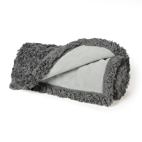 Kritter Planet Waterproof Reversible Pet Blanket for Small Dogs | 20 x 30 Inch, Washable Pet Protector for Crates, Pet Beds and Car Seats, Guards Against Fur, Dirt and Everyday Spills - color: Grey/Charcoal Grey, size: 30"x25"