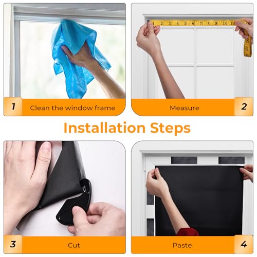 Temporary Blackout Window Cover, Portable DIY Window Blinds & Shades, Tool Free Install Curtains for Travel Use RV Dorm(58'' x 39'') - size: 58'' x 39'' (Pack of 1)