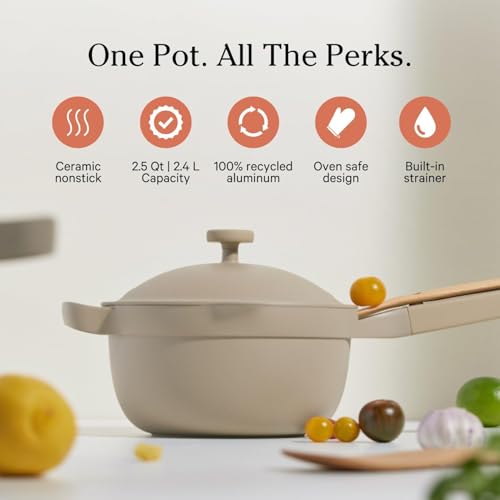 Our Place Mini Cookware Duo | 6-Piece Ceramic Cookware Set with Mini Always Pan & Mini Perfect Pot | Induction & Oven Safe up to 450°F | Nonstick, PFAS-Free Non-Toxic Cookware | Steam - color: Steam, size: Mini