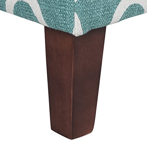HomePop 36" Storage Ottoman Bench with Hinged Lid - Teal Blue Geometric - color: Teal Blue Geometric