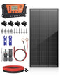 200 Watt Solar Panel Kit, 18BB 200W N-Type Solar Panels 25% Efficiency, 30A Charge Controller, 10AWG Solar Cable and Tray Cable, Black Z Brackets Boat, Camper - style: 200W KIT