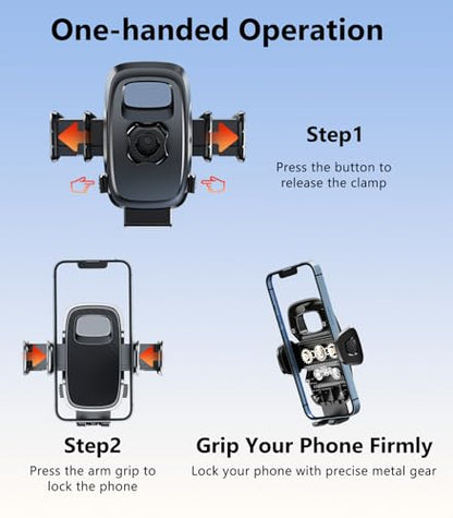 Universal 17mm Ball Mount Phone Holder Clamp for Car Mount Replace [Dual Head Screen Phone Holder Clip Head Accessory] - color: Black