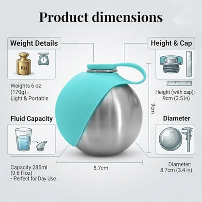 Foldable Pet Water Bottle for Travel, 2 in 1 Portable Dog Water Bottle, 9.6 Oz Stainless Steel Bottle with Silicone Bowl, Leak-Proof Water Dispenser Ideal for Small Dog Walking (Blue-Pattern) - color: Blue-Pattern