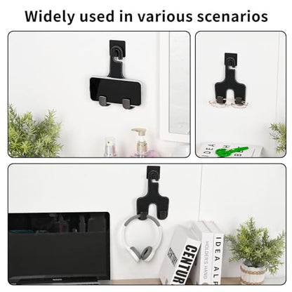 JEYODA Flexible PU Vehicle Storage Hanger, Universal Multifunctional Headrest Hooks for Car and Home (Style 2-Black) - color: style 2-black