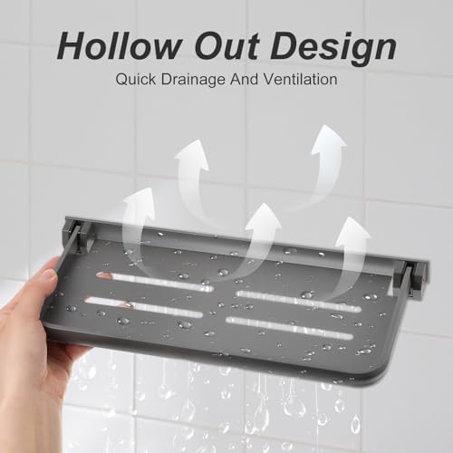 3 Pack RV Aluminum Fold Down Wall Shelf, Sturdy Wall-Mounted Folding Shelf Foldable Camper Accessory for Bathroom Kitchen Bedroom Organization RV Furniture Parts Hardware for Inside - size: 11.81x5 inch