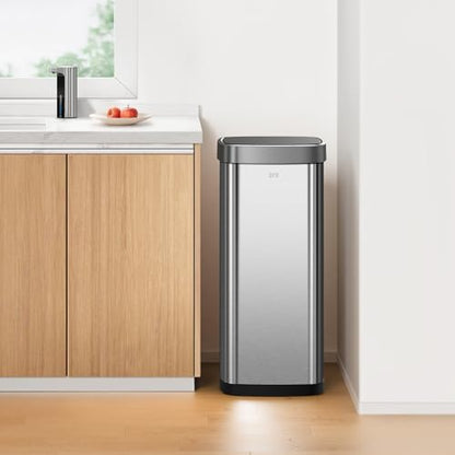EKO EcoSmart Tall and Large Kitchen Trash Can, 80L/21.1G High Capacity, Touchless Soft Square Motion Sensor Garbage Can, Brushed Stainless Steel - size: Ecosmart 80L - Stainless Steel