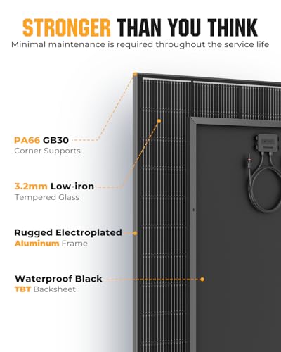 18BB 400 Watt Solar Panel,200W N-Type Solar Panels, 25% High-Efficiency Monocrystalline Module PV, for 12V/24V Battery, Home, Trailer, Camping, Marine, Boat, Farm, RV and Off-Grid - style: 400W-200W 2PC